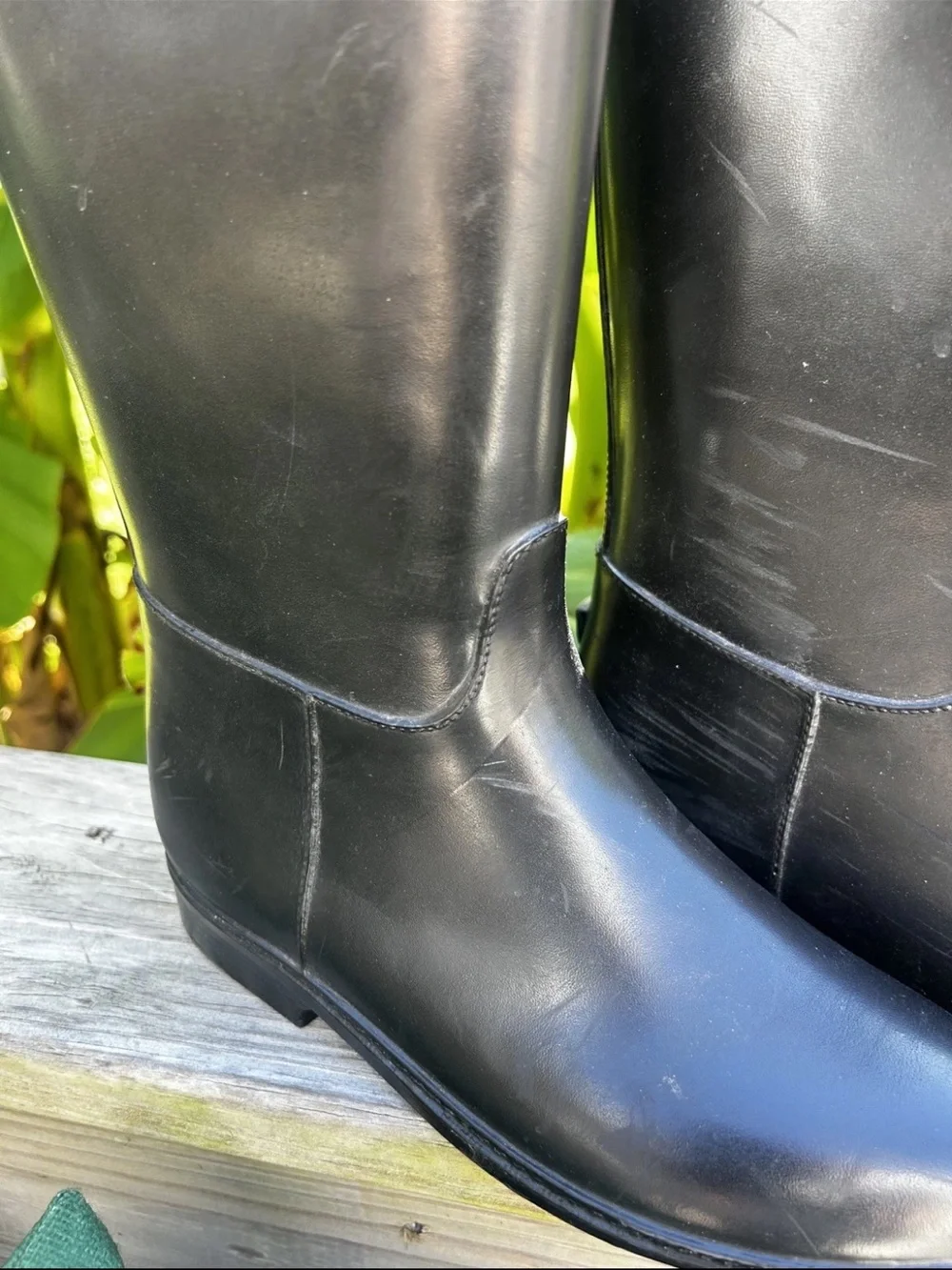 Dafna 8003 Black Rubber Lined Waterproof Rain Boots Womens Size 38EUR/7.5-8